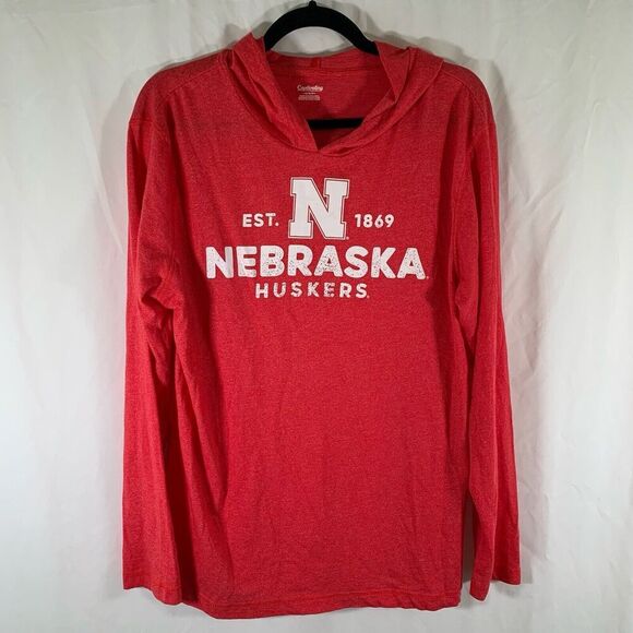 Nebraska Cornhuskers Hoodie Adult Large Red Lightweight Captivating Longsleeve - Picture 1 of 7